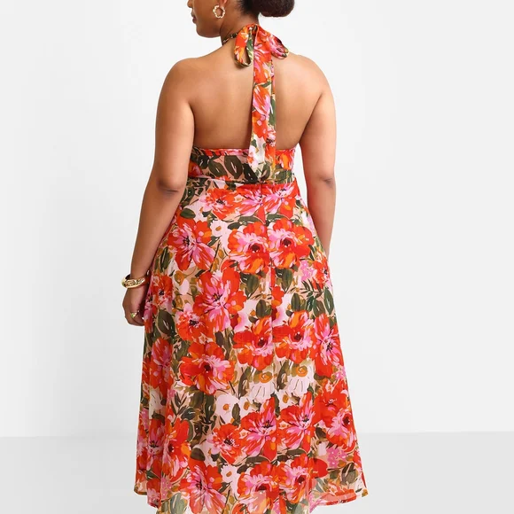 Floral Halter Neck Dress - Picture 3 of 4